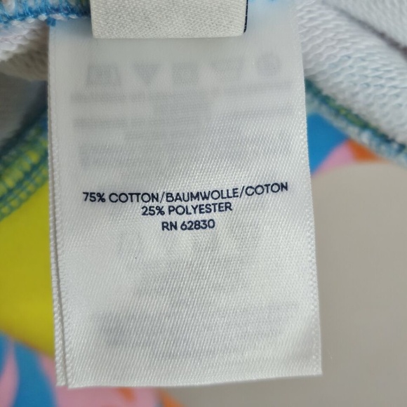 Womens Lands End Serious Sweats Sweatshorts Colorful Floral Retro Hippie Size 2X - Picture 7 of 11